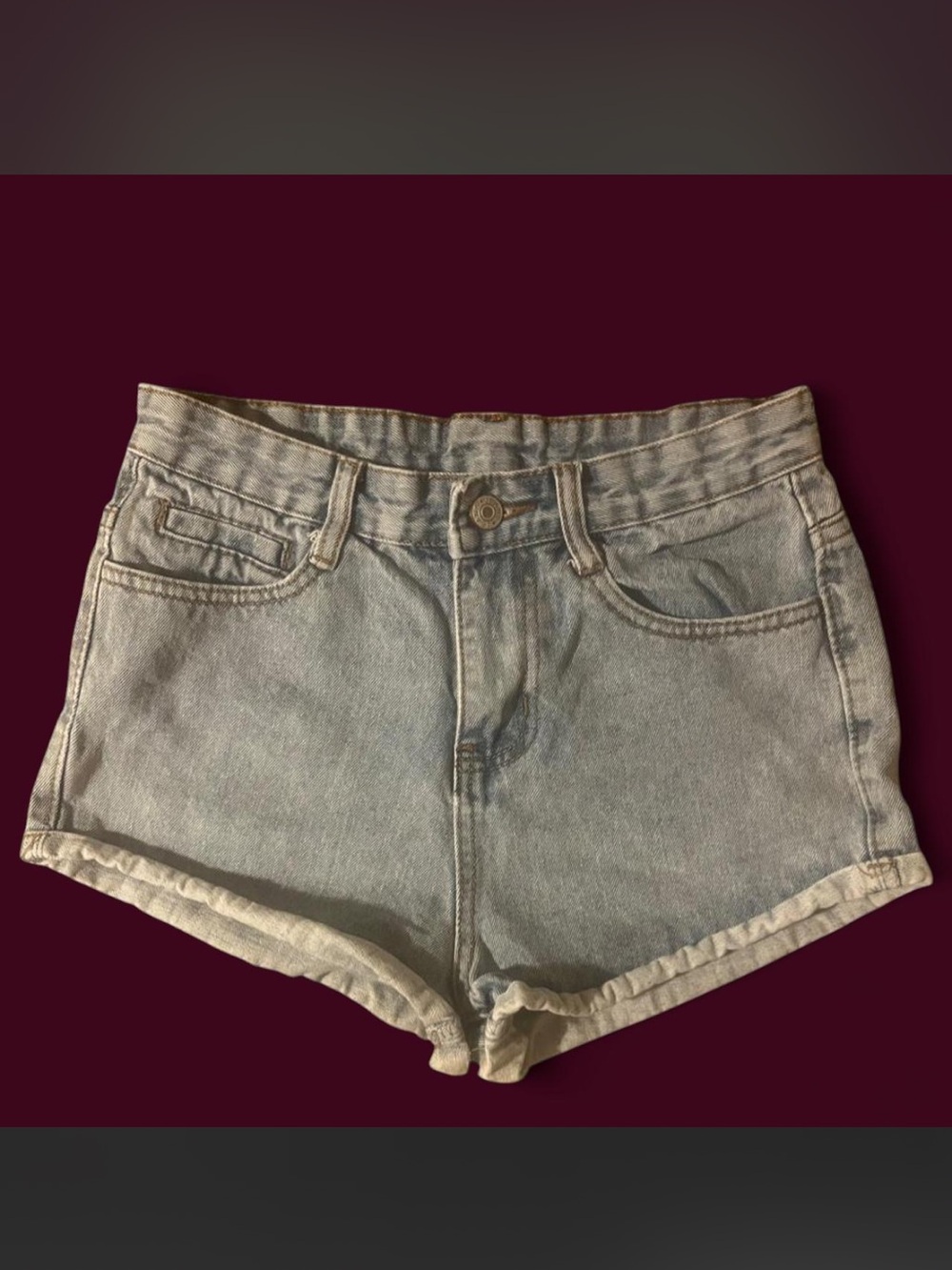 High-Waist Light Blue Denim Shorts - Women